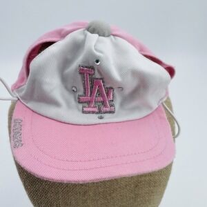 Build A Bear Workshop LA Dodgers Pink White Baseball Cap Hat Rhinestones